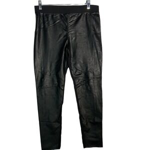 Victoria’s Secret PINK Black Faux Leather Leggings Size Large